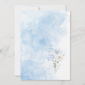 Invitation Elégante aquarelle Dusty Blue Flowers Bridal Showe (Dos)
