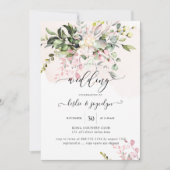 Invitation Elégante aquarelle Dusty Blush Eucalyptus Rose (Devant)