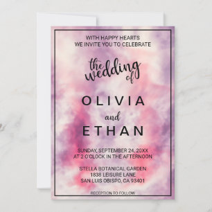 Invitation Elégante aquarelle Dusty Rose Abstrait Mariage