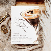 Invitation Elégante aquarelle Espresso Martini Fête des marié