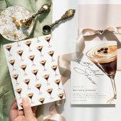 Invitation Elégante aquarelle Espresso Martini Fête des marié