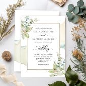 Invitation Elégante aquarelle et verdure Eucalyptus Mariage