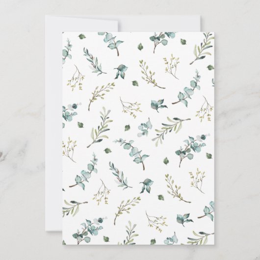 Invitation Elégante aquarelle Eucalyptus Vert Mariage Inv (Dos)