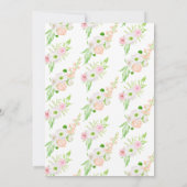 Invitation Elégante aquarelle extérieure rose Mariage floral (Dos)