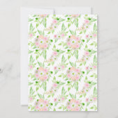 Invitation Elégante aquarelle extérieure rose Mariage floral (Dos)