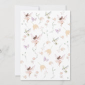 Invitation Elégante aquarelle Fairy Fleur sauvage Jardin bébé (Dos)