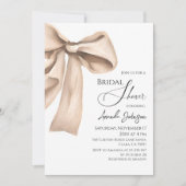 Invitation Elégante aquarelle Fête des mariées Bow Beige (Devant)