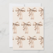 Invitation Elégante aquarelle Fête des mariées Bow Beige (Dos)