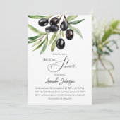 Invitation Elégante aquarelle Fête des mariées de branche d'o (Debout devant)