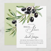 Invitation Elégante aquarelle Fête des mariées de branche d'o (Devant / Derrière)