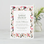 Invitation Elégante aquarelle Fête des mariées de verdure ros (Debout devant)