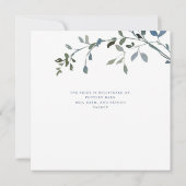 Invitation Elégante aquarelle Fête des mariées de vignes vert (Dos)