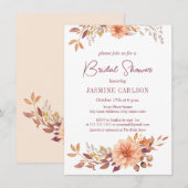 Invitation Elégante aquarelle Fête des mariées des fleurs de (Devant / Derrière)