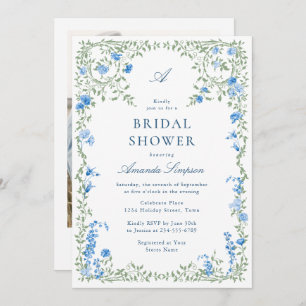 Invitation Elégante aquarelle Fête des mariées Fleurs sauvage
