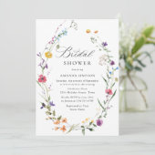 Invitation Elégante aquarelle Fête des mariées Fleurs sauvage (Debout devant)