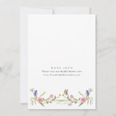 Invitation Elégante aquarelle Fête des mariées Fleurs sauvage (Dos)