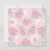 Invitation Elégante aquarelle Fête des mariées florale (Dos)