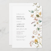 Invitation Elégante aquarelle Fête des mariées florale (Devant / Derrière)