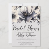 Invitation Elégante aquarelle Fête des mariées florale (Devant)