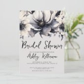 Invitation Elégante aquarelle Fête des mariées florale (Debout devant)