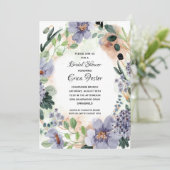 Invitation Elégante aquarelle Fête des mariées florale (Debout devant)