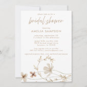 Invitation Elégante aquarelle Fête des mariées florale (Devant)