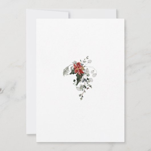 Invitation Elégante aquarelle Fête des mariées florale hivern (Dos)