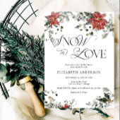 Invitation Elégante aquarelle Fête des mariées florale hivern