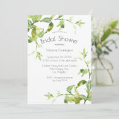 Invitation Elégante aquarelle Fête des mariées verte (Debout devant)