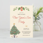 Invitation Elégante aquarelle Fête du Nouvel An 2025 (Debout devant)