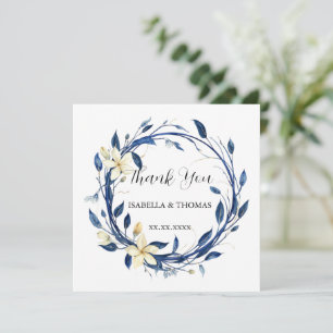 Invitation Élégante aquarelle Fleur bleue Lily Floral Botaniq