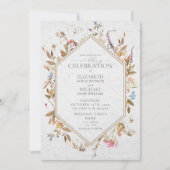 Invitation Elégante aquarelle Fleur sauvage de chute (Devant)