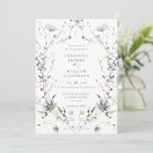 Invitation Elégante aquarelle Fleur sauvage d'hiver Mariage (Debout devant)