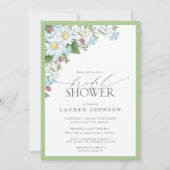 Invitation Elégante aquarelle Fleur sauvage Fête des mariées (Devant)
