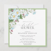 Invitation Elégante aquarelle Fleur sauvage Fête des mariées  (Devant)