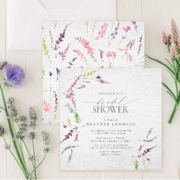 Invitation Elégante aquarelle Fleur sauvage Fête des mariées 