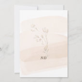 Invitation Elégante aquarelle Fleur sauvage Jardin Mariage (Dos)