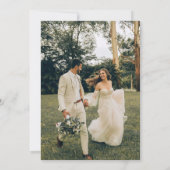 Invitation Elégante aquarelle Fleur sauvage photo Mariage (Dos)