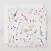 Invitation Elégante aquarelle Fleur sauvage première communio (Dos)