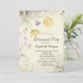 Invitation Élégante aquarelle Fleur sauvage retraite (Debout devant)