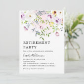 Invitation Elégante aquarelle fleurs de jardin de retraite (Debout devant)