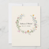 Invitation Elégante aquarelle Fleurs du monde Meadow Mariage (Dos)