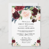 Invitation Elégante aquarelle Fleurs Mariage moderne (Devant)