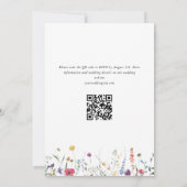 Invitation Elégante aquarelle Fleurs sauvages Mariage code QR (Dos)