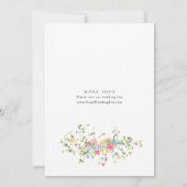 Invitation Elégante aquarelle Fleurs sauvages Mariage floral (Dos)