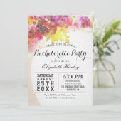 Invitation Elégante aquarelle Floral Bachelorette Party invit (Debout devant)
