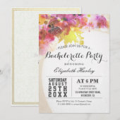 Invitation Elégante aquarelle Floral Bachelorette Party invit (Devant / Derrière)