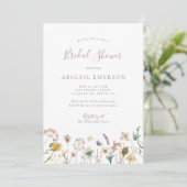 Invitation Elégante aquarelle Floral Douche nuptiale Invitati (Debout devant)