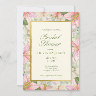 Invitation Elégante aquarelle Floral Douche nuptiale Invitati