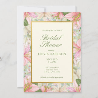 Invitation Elégante aquarelle Floral Douche nuptiale Invitati